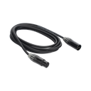 Cable XLR | 3 polos | Conector Hembra-Macho | Serie M | Carcasa Negra | Contactos Dorados | Ideal para Microfonía | Longitud 3m