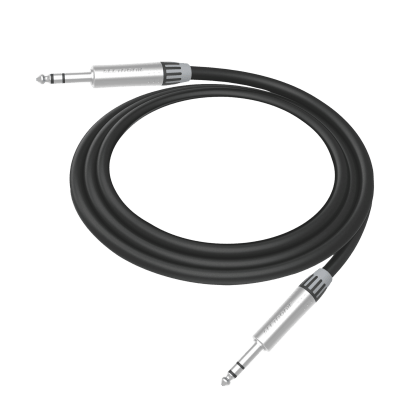 Cable de Audio | Plug 1/4 in a Plug 1/4 in Stereo | Carcasa Cromada | Conectores Seetronic | Longitud 3m