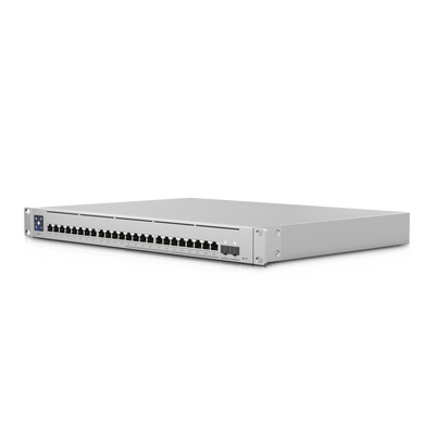 UniFi Switch Empresarial Capa 3 de 24 puertos PoE 802.3af/at (12 puertos 2.5G y 12 puertos 1G) + 2 puertos 1/10G SFP+, 400W, pantalla informativa