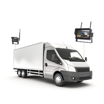 Sistema Profesional Inalámbrico de Cámara de Reversa Infrarroja y Monitor Touch de 7" para Vehículos de Trabajo y Montacargas