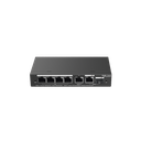 Switch Administrable con 4 puertos Gigabit PoE, 2 Uplink Gigabit y 1 Uplink Gigabit para Fibra SFP en combo, gestión gratuita desde la nube