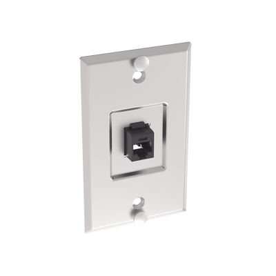 Placa de Pared Telefónica, Salida de 1 Puerto Keystone, con Jack Cat6 Estilo 110 de Impacto, de Acero Inoxidable