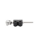 Sujetador de 2 cables de 1/2". Instalación en ángulo. Soporte de acero inoxidable.