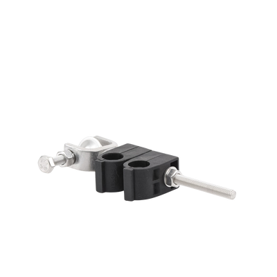 Sujetador de 2 cables de 1/2". Instalación en ángulo. Soporte de acero inoxidable.