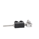 Sujetador de 2 cables de 1/2". Instalación en ángulo. Soporte de acero inoxidable.