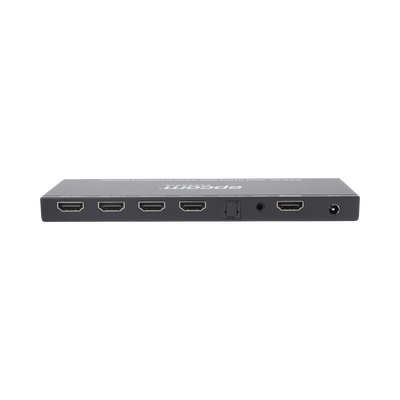 Splitter HDMI 1x4 | 1 Entrada a 4 salidas (Simultaneas) | 4K@60Hz | Extractor de Audio | Down Scaler | HDR  4:4:4 | EDID | 18Gbps