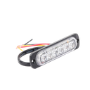 Luz Auxiliar de 6 LED, Roja, Bisel Negro, Lente Transparente