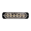 Luz Auxiliar de 6 LED, Azul, Bisel Negro, Lente Transparente