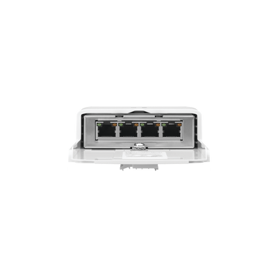 Switch PoE 24 V de Paso para Exterior con 4 Puertos Gigabit (1 PoE In, 3 PoE Out) NanoSwitch