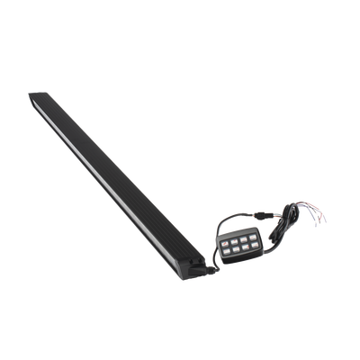 Barra de luces de 8 Módulos, 32 LED, 47 pulgadas, Ámbar, SAE Clase 1, Con Controlador de 8 interruptores