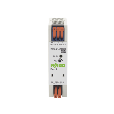 Fuente de Alimentación Eco 2 / Monofásica / 24V DC / 1.25A / 30W / Push-in CAGE CLAMP® / Carril DIN / SELV-PELV / IP20
