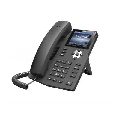 Teléfono IP empresarial para 2 lineas SIP con pantalla LCD de 2.4 Pulgadas a color y conferencia de 3 vías, PoE