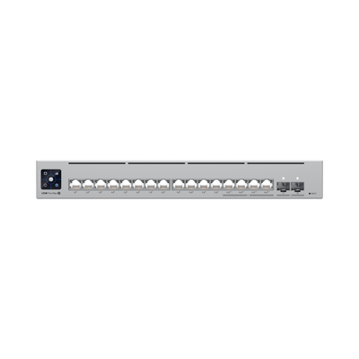 UniFi Switch Pro Max 16 PoE con funciones Capa 3, 16 puertos EtherLight RGB / (4) puertos 2.5 GbE POE++ y (12) puertos GbE POE+ /(2) puertos SFP+ 10G /con pantalla táctil informativa, hasta 180W de presupuesto POE