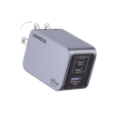 Cargador de 65W serie Nexode Pro | 3 Puertos de Carga Rápida | 2 USB-C | 1 USB-A | Tecnología GaNInfinity | PD3.1 de 65W / QC4.0 | Tecnología de Protección Térmica | Optimiza la Carga | Caja de Aluminio | Incluye Cable U