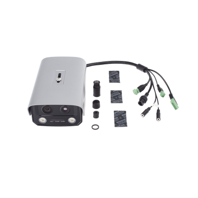 (HikFire) Cámara IP de Detección Térmica de Incendios / Detección de Llamas y Temperaturas Anormales / 4 Megapíxel (Lente Óptico) + 1 Megapíxel (Lente Térmico) / Compatible con Hik-Connect