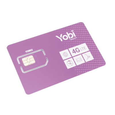 SIM Yobi para dispositivos móviles 3G/4G con recarga de 5GB cada mes durante 1 año de servicio (solo datos)