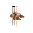 Conector Mecánico para Cable Calibre 4 a 2/0 AWG / Paralelo o 90° Grados a Tubo de 1 1/4" o Varilla  de 1 3/8" - 1 1/2".