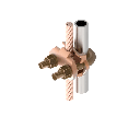 Conector Mecánico para Cable Calibre 4 a 2/0 AWG / Paralelo o 90° Grados a Tubo de 1 1/4" o Varilla  de 1 3/8" - 1 1/2".