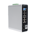 Switch Industrial PoE+ hasta 300 watts , Ideal para temperaturas Extremas y protección contra descargas, 1 puerto PoE++ 60W y 7 puertos PoE+ 30W, 2 SFP Uplink