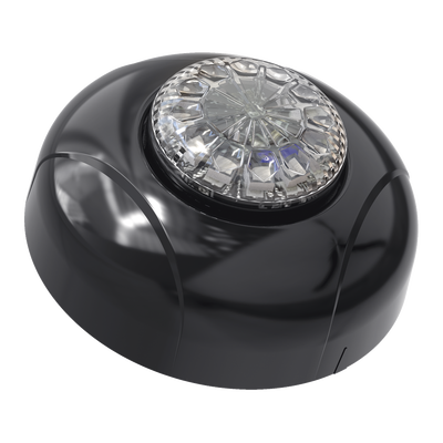 Estrobo Oculto de 12 LED, Brida negra, 12 Vcd, Clara, Lente transparente