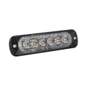 Luz Auxiliar de 6 LED, Ambar, Bisel Negro, Lente Transparente