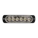 Luz Auxiliar de 6 LED, Ambar, Bisel Negro, Lente Transparente