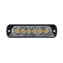Luz Auxiliar de 6 LED, Ambar, Bisel Negro, Lente Transparente