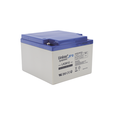 Batería de respaldo 12 V 26 Ah AGM | Certificada UL94-HB Resistencia a la flama básica | Especial para Seguridad Electrónica | Vida útil 5 años | Terminales M5