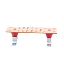 Barra Unión Telecom TMGB / 12 x 4 x 1/4 in / 100% Cobre / 12+24 Orificios / Aisladores Rojos / J-STD-607-A