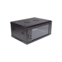 Gabinete para Montaje en Pared - Piso / Puerta de Cristal Templado / Cuerpo Fijo / 4 Unidades de Rack / 19" / Fabricado en Acero