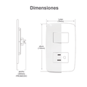 Apagador Duplex de 10 A / 127 V CA ~60 HZ  / Color Blanco.