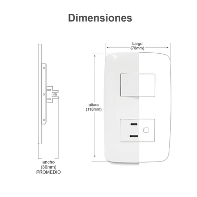 Placa ciega ABS para cajas eléctricas / instalación rápida y acabado limpio para interiores.