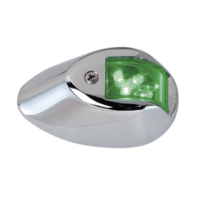 Set de Luces de Navegación Verticales Rojo / Verde con Carcasa en Cromo para Embarcaciones a Motor de Menos de 20 Metros