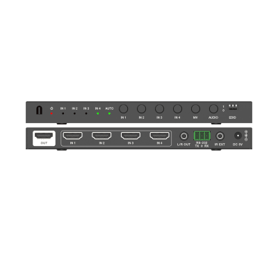 Multivisor HDMI 4x1 | 4K@30Hz | Vista Cuádruple | Cambio Automático/Manual | Control IR