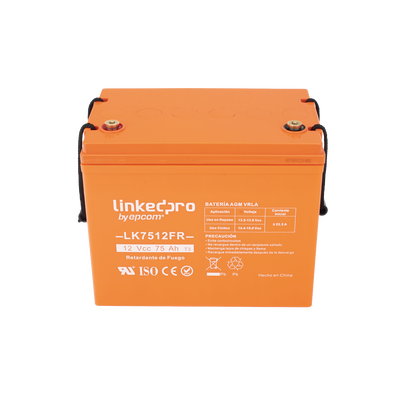 Batería de respaldo 12 V 75 Ah AGM | Certificada UL94-V0 Retardante a la Flama | Especial para Seguridad Electrónica | Sistemas de emergencia | Vida útil 5 años | Terminales T3