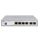 Switch PoE para exterior / Administración en la nube / Con 4 puertos 10/100 Mbsp PoE af/at / 2 Puertos Uplink 10/100 MBPS /  Presupuesto 60 W / PoE hasta 250 metros / Soporta protocolo ONVIF