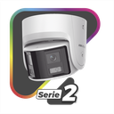 [FlexVu] [PROTECCIÓN ACTIVA] Turret IP 4 Megapixel / 2 Lentes de 2.8 mm (Imagen Panorámica 180°) / 30 mts IR / Exterior IP67 / Luz Intermitente y Alerta de Audio / Audio Bidireccional / ACUSENSE / WDR 120 dB / Micro SD