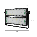 Reflector LED 200 W /350 x 250 mm / 85 - 265 Vca~ 50/60Hz / TCC 6 500 K / Uso en exterior.