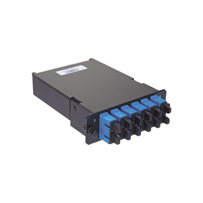 Placa Acopladora de Fibra Óptica FAP, Con 12 Pigtails y 6 Conectores LC Duplex (12 Fibras), Para Fibra Monomodo OS1/OS2, Color Azul