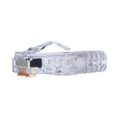 Plug RJ45 Cat6 de 3 Piezas, Para Cable UTP de Calibre 23-24 AWG, Chapado en Oro de 50 micras, Paquete de 100 Piezas