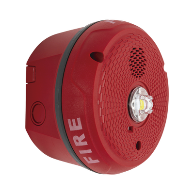 Sirena con Lámpara LED Estroboscópica / Montaje en Techo / Nivel de Candelas Seleccionable / Color Rojo / Nuevo Diseño Moderno y Elegante / Menor Consumo de Corriente / Uso exterior