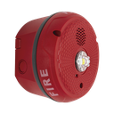 Sirena con Lámpara LED Estroboscópica / Montaje en Techo / Nivel de Candelas Seleccionable / Color Rojo / Nuevo Diseño Moderno y Elegante / Menor Consumo de Corriente / Uso exterior