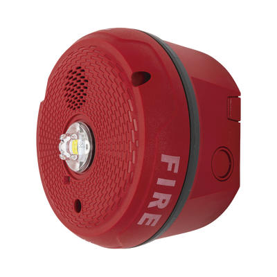 Sirena con Lámpara LED Estroboscópica / Montaje en Techo / Nivel de Candelas Seleccionable / Color Rojo / Nuevo Diseño Moderno y Elegante / Menor Consumo de Corriente / Uso exterior