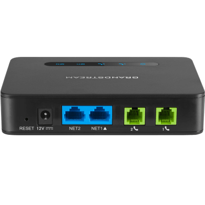 Adaptador de Teléfono Analógico ATA 2 Puertos FXS (Conectar Teléfono Análogo) con Router NAT Gigabit / Compatible SIP / Cifrado AES Reforzado / Calidad de Voz HD / Soporta Fax T.38 / Router NAT Alto Rendimiento