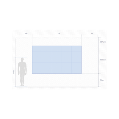 Kit de Videowall LED pitch 2.5 / 3.0 x 1.68 Metros / Resolución 1200 x 680 / Instalación a Pared