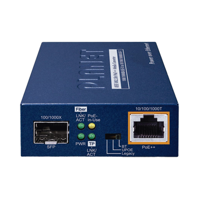 Convertidor de medios PoE++ 100/1000BASE-X SFP a 10/100/1000BASE-T 802.3bt (95 vatios)