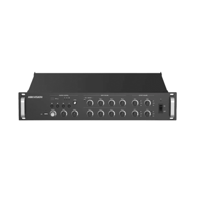 Amplificador de Red |  4 Zonas de 250W | 100V/70v | Calendarización de eventos | Biblioteca de Materiales de Audio | Entrada de Alarma | Hik-Connect /Hikcentral profesional