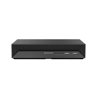 NVR Inteligente 4CH AI / Soporte Cámaras 8MP / Códecs H.265-H.264-MJPEG / Grabación 40Mbps / 4 Puertos PoE / SSD 1TB / Salida HDMI / Soporte ARB / Conectividad P2P / Firma Hanwha Vision