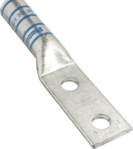 Zapata de compresión LCC400-12-6 para cal. 400 Kcmil, Doble barreno para tornillo prisionero de 1/2, Espaciado de orificios 44.5mm, 1 Pz