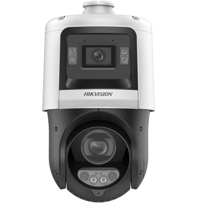 [TandemVu] PTZ IP 4 Megapixel + Cámara Fija 4 Megapixel / 25X Zoom / 100 mts IR + 30 mts Luz Blanca / IP67 / ACUSENSE / PoE+ / 2 Micrófonos Integrados y Bocina / Alerta Audible y Luz Estroboscopica / Alarmas I/O / DARKFIGHTER / Micro SD